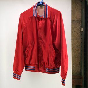 Aristo Jac by Hilton - Vintage Varsity Jacket - Red w/ White and Blue - Medium